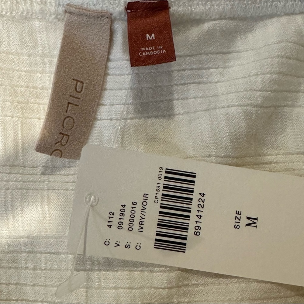 Pilcro Anthropologie Womens NWT Cream Ruched Ribbed Halter Size Medium - Picture 5 of 7